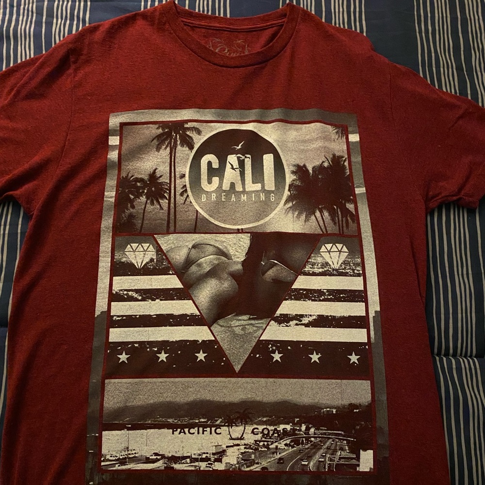 Men’s Large Maroon Cino Cali Short Sleeve Tee